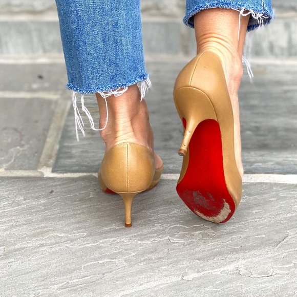 *SOLD* Christian Louboutin Peep Toe Kitten Heel - Picture 1 of 4